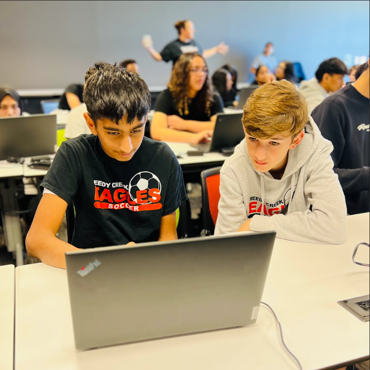  8th graders beta testing a new snapbot AI assistant